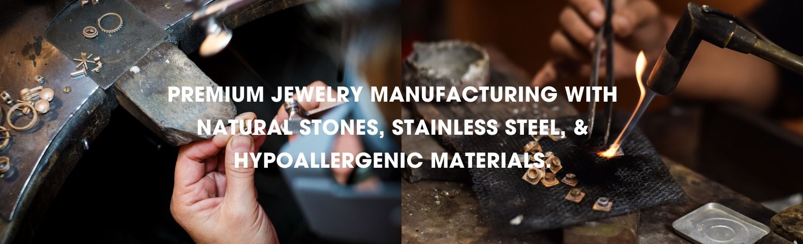 Premium jewelry manufacturing with natural stones, stainless steel, & hypoallergenic materials | Akrati Jewels inc